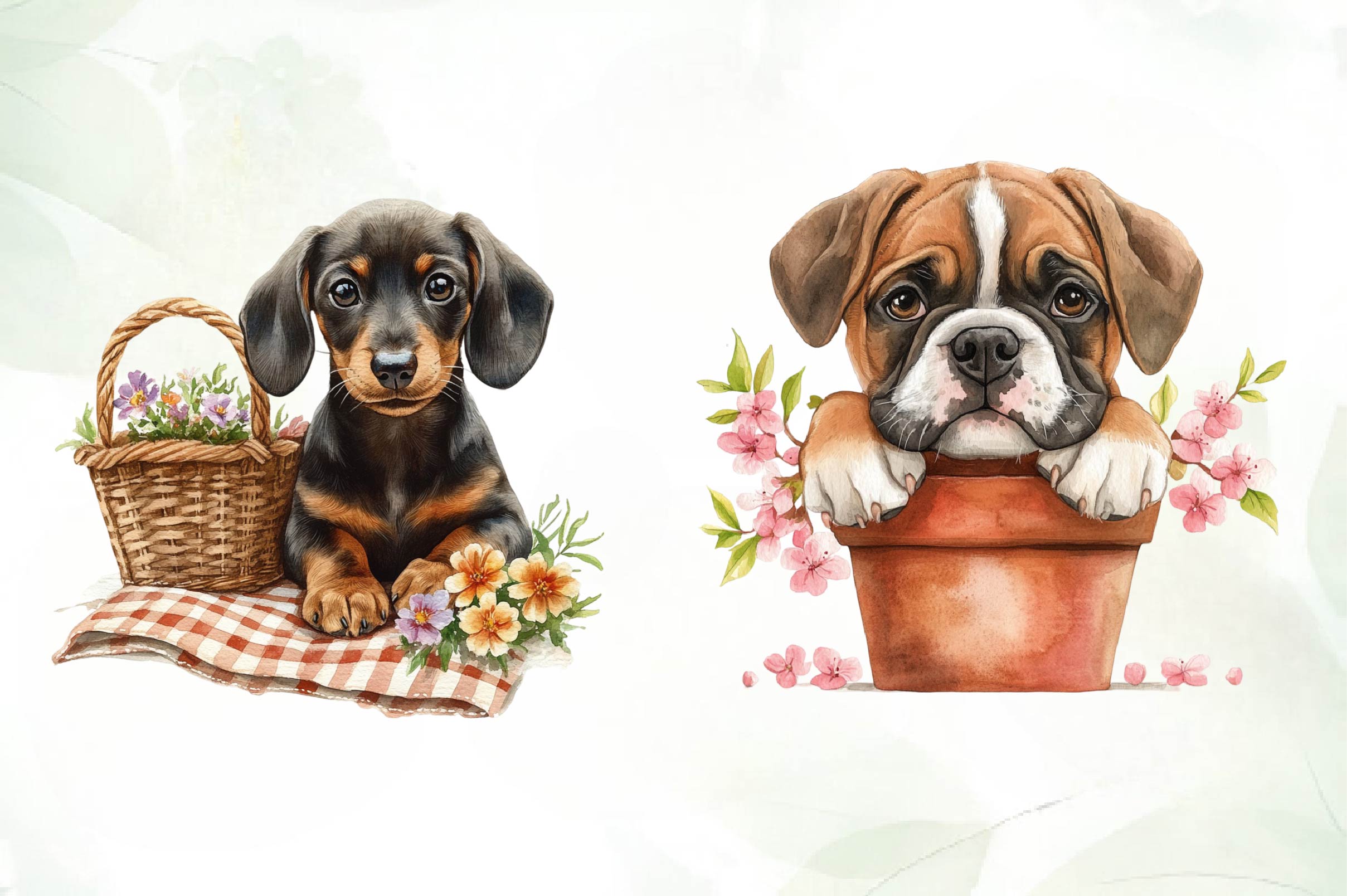 Cute Spring Puppy Clipart Bundle - CraftNest - Digital Crafting and Art