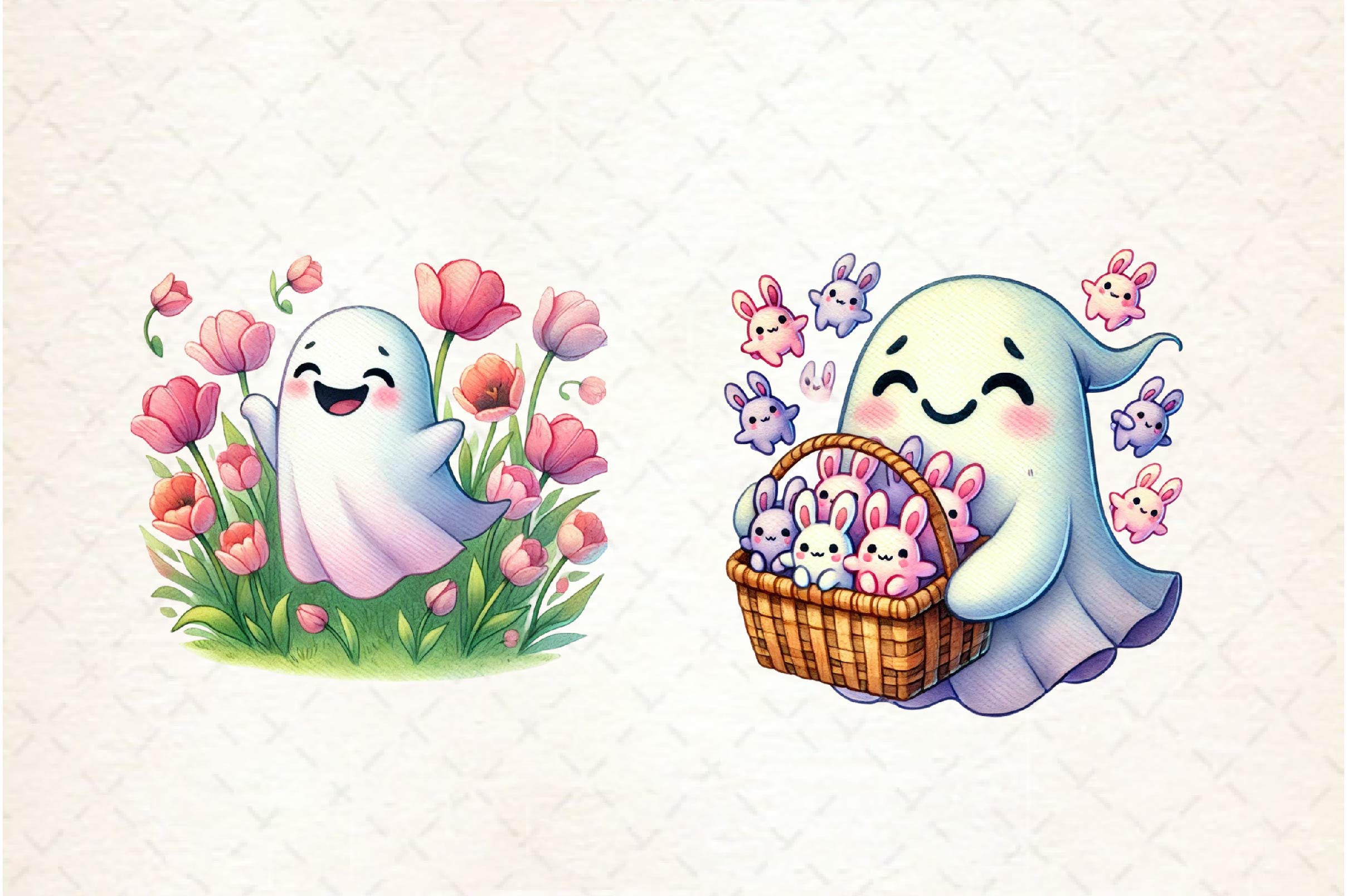 Cute Easter Ghost Clipart Bundle - CraftNest - Digital Crafting and Art