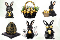 Glitter Luxury Black Easter Clipart Bundle 1 - CraftNest - Digital Crafting and Art