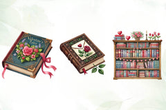 Valentine Bookish Clipart Bundle - CraftNest - Digital Crafting and Art