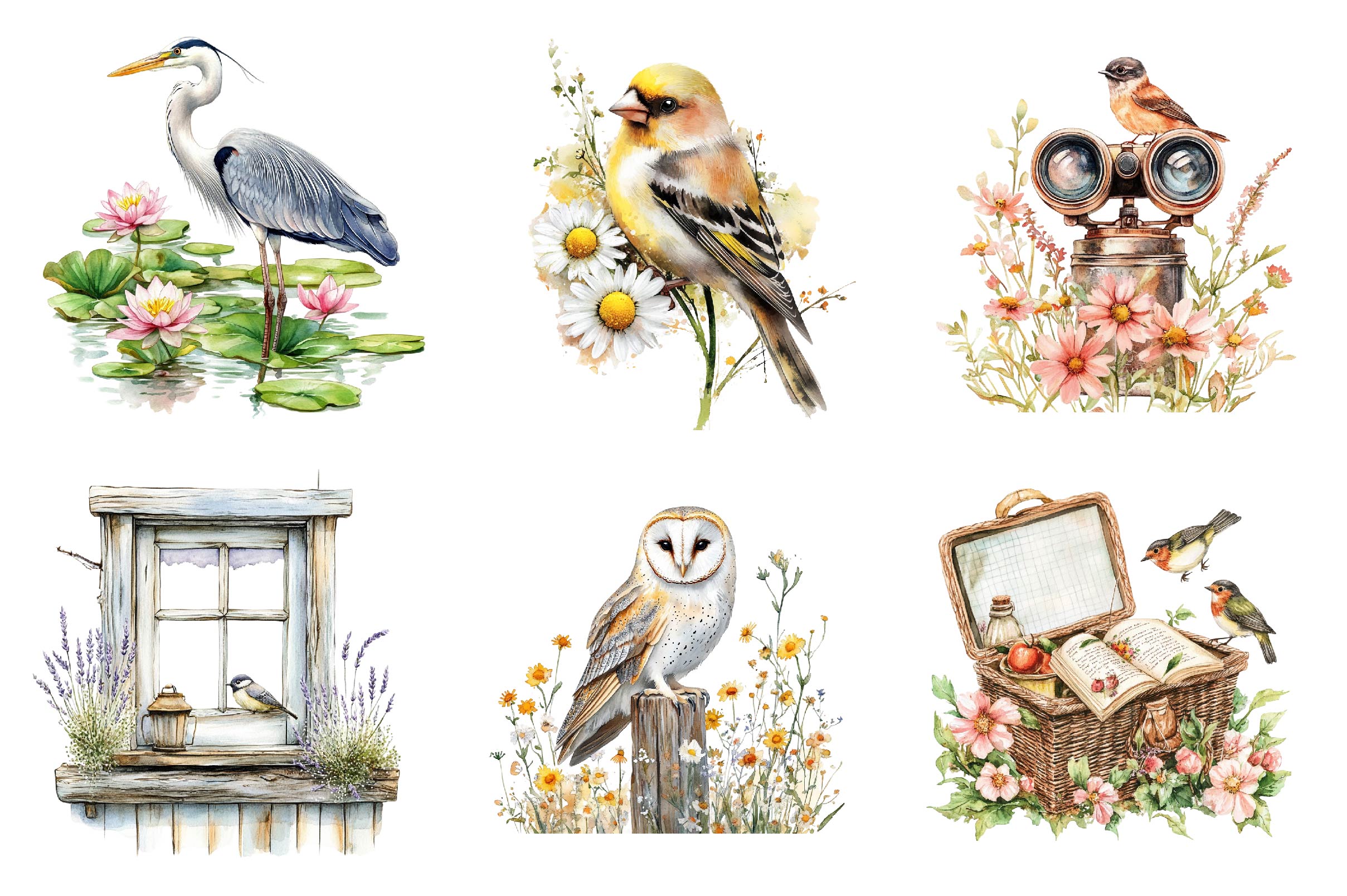 Spring Birdwatching Clipart Bundle - CraftNest - Digital Crafting and Art
