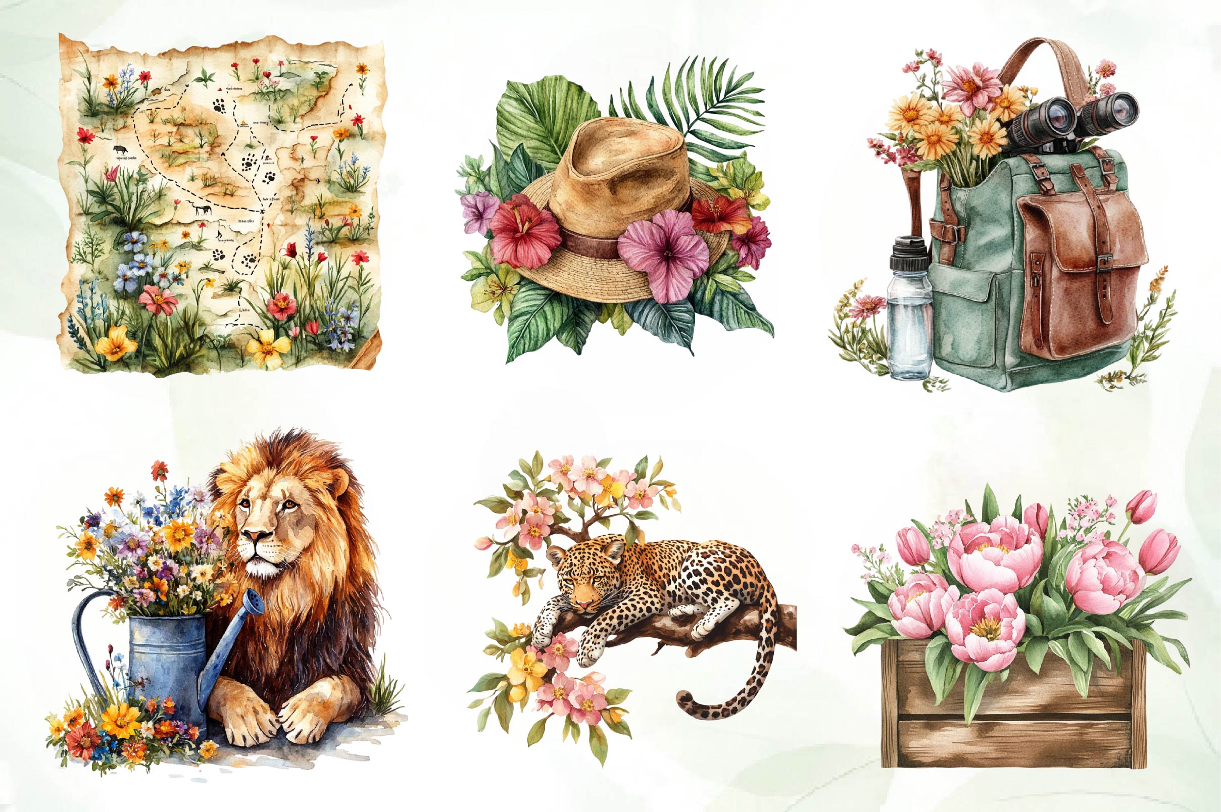 Spring Safari Time Clipart Bundle - CraftNest - Digital Crafting and Art