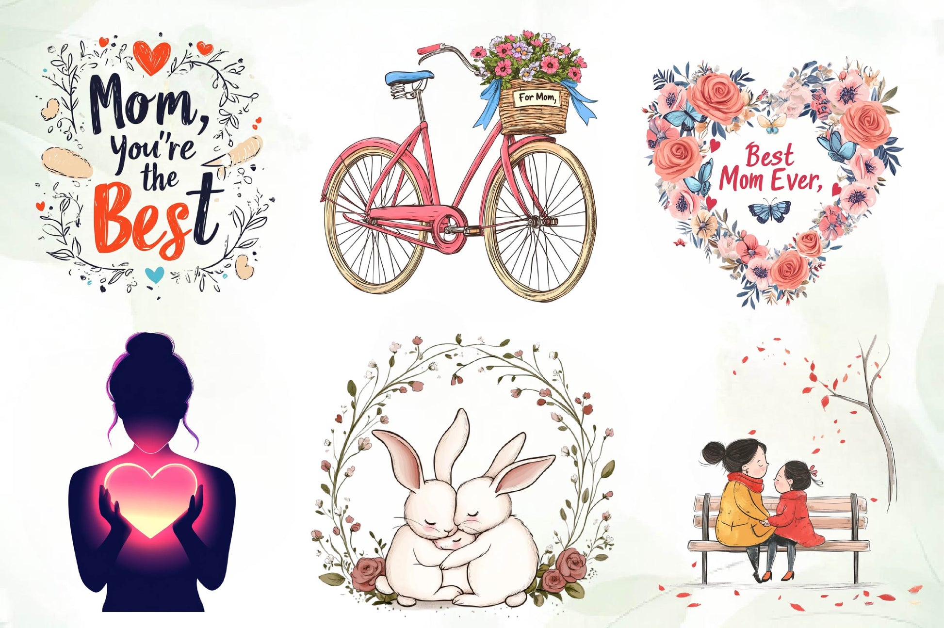 Hand Drawn Mothers Day Illustrations Clipart Bundle - CraftNest - Digital Crafting and Art