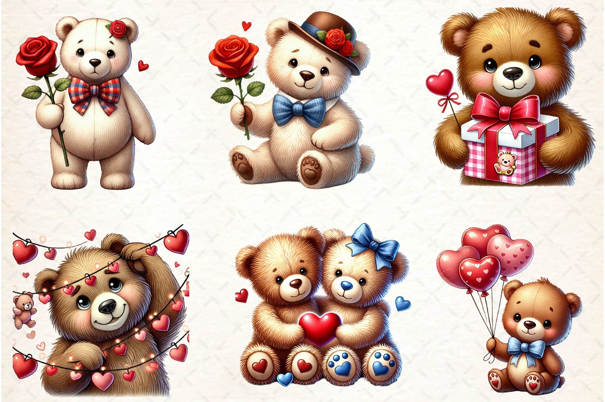 Valentine's Day Love Bear Clipart Bundle 1 - CraftNest - Digital Crafting and Art