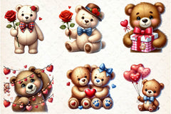 Valentine's Day Love Bear Clipart Bundle 1 - CraftNest - Digital Crafting and Art