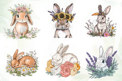 Boho Bunny & Spring Flowers Clipart Bundle - CraftNest - Digital Crafting and Art