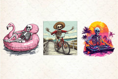 Funny Summer Skeleton Clipart Bundle - CraftNest - Digital Crafting and Art