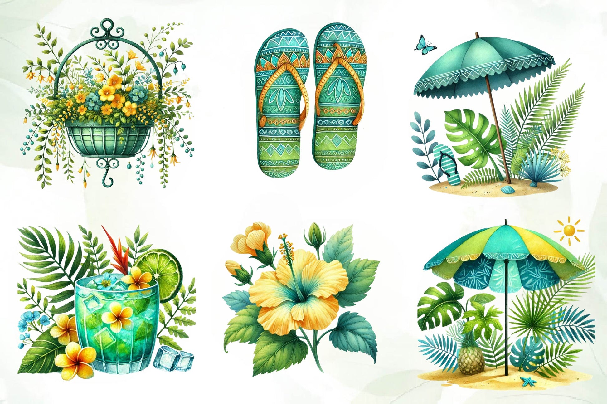 Tropical Spring Clipart Bundle 1 - CraftNest - Digital Crafting and Art