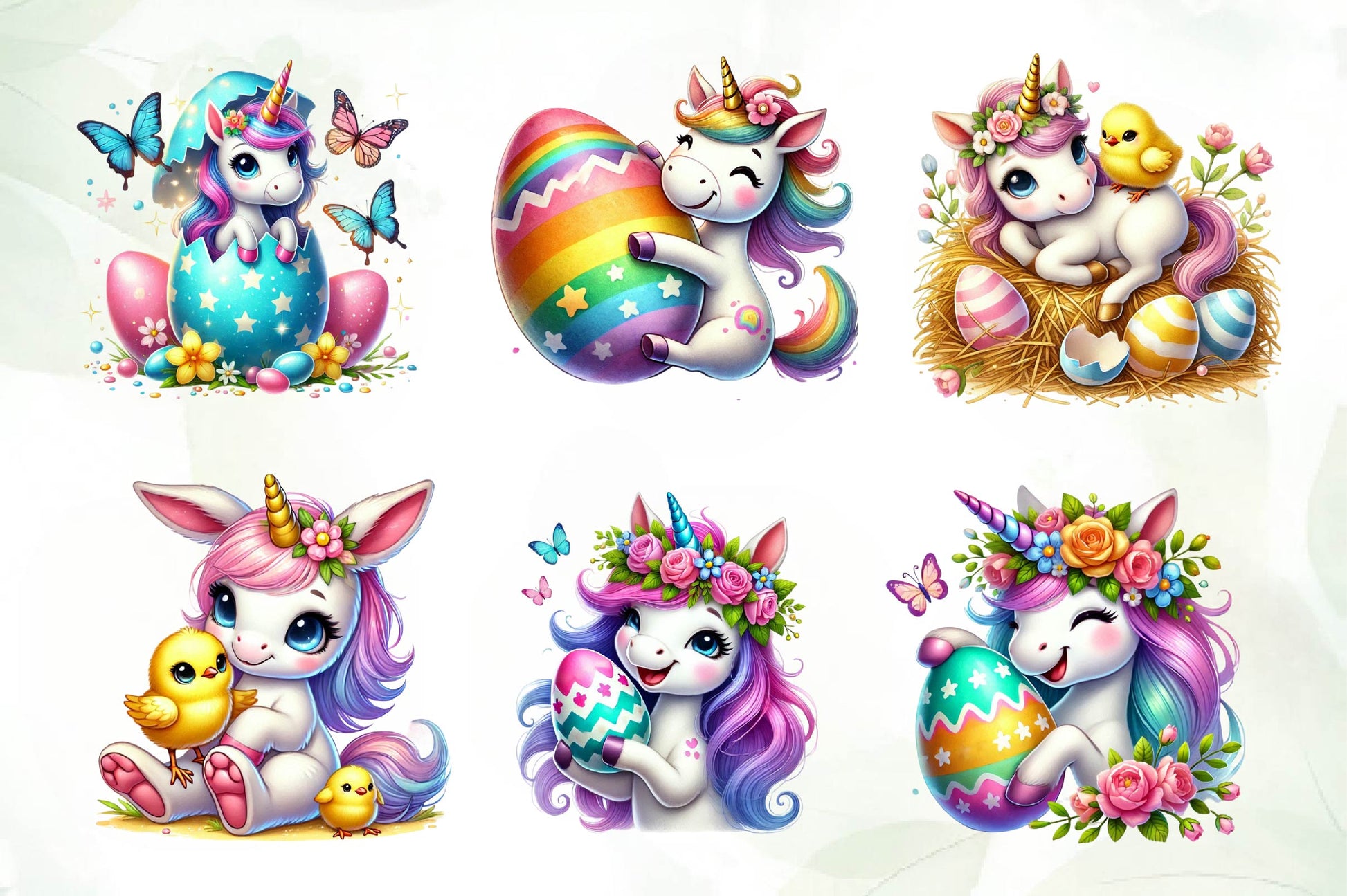 Newborn Unicorn Easter Day Clipart Bundle - CraftNest - Digital Crafting and Art