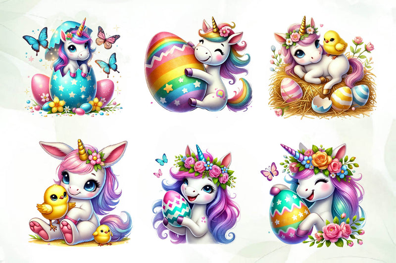 Newborn Unicorn Easter Day Clipart Bundle - CraftNest - Digital Crafting and Art