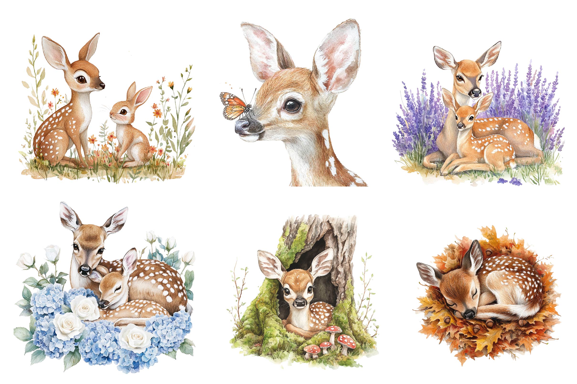 Fawn & Doe Clipart Bundle - CraftNest - Digital Crafting and Art