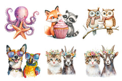 Quirky Friendship Animals Clipart Bundle - CraftNest - Digital Crafting and Art