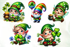 St Patricks Day Cute Gnome Clipart Bundle - CraftNest - Digital Crafting and Art