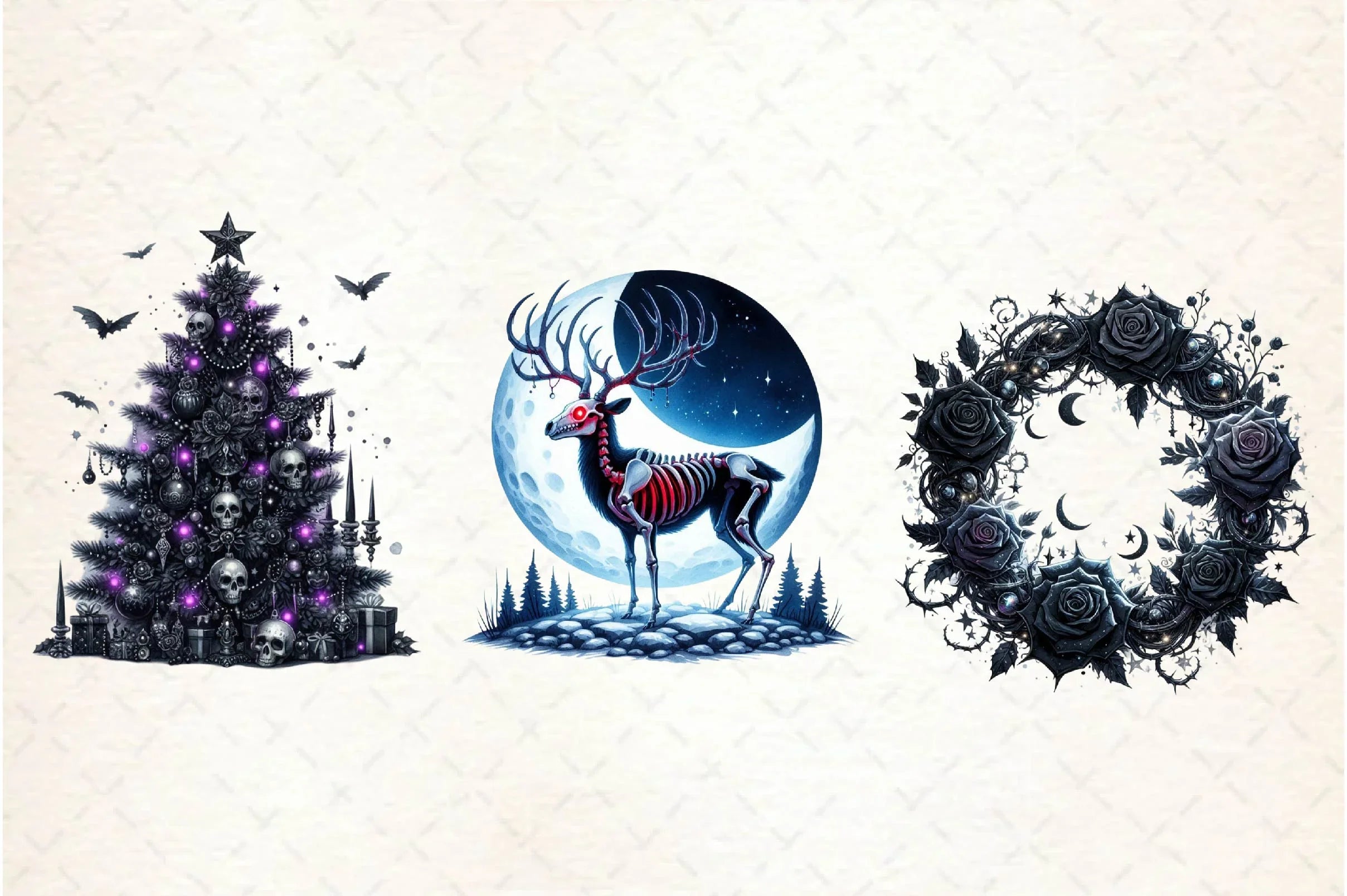 Mystical Gothic Christmas Clipart Bundle - CraftNest - Digital Crafting and Art