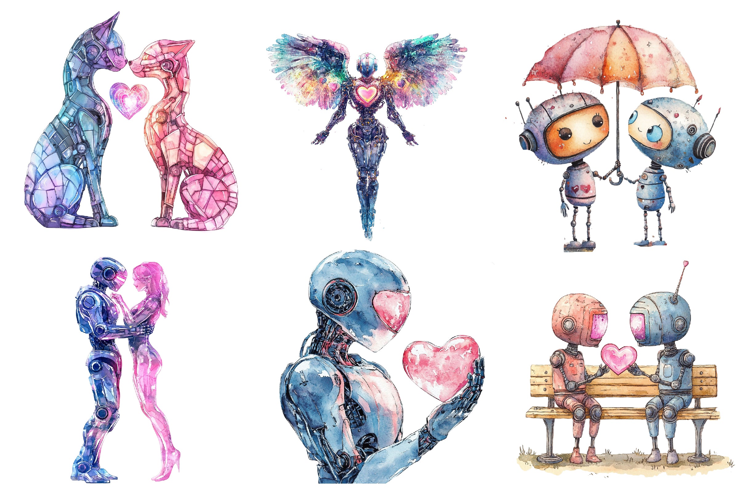 Robo Love Clipart Bundle - CraftNest - Digital Crafting and Art