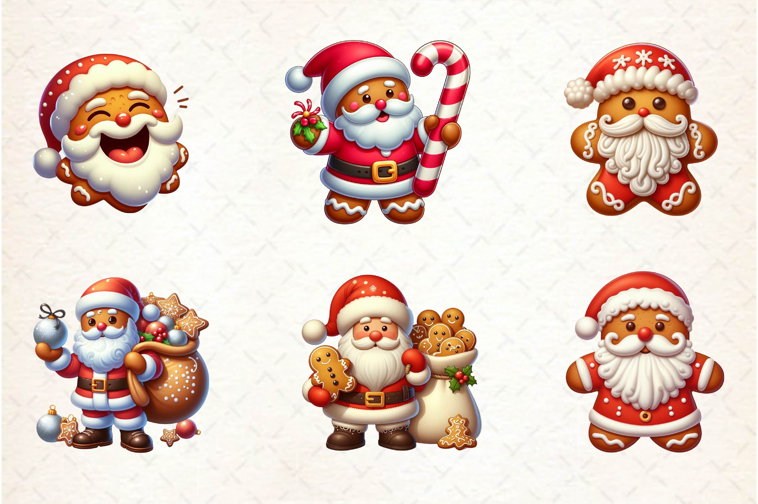 Santa Gingerbread Man Clipart Bundle - CraftNest - Digital Crafting and Art