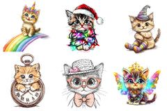 Quirky Whimsical Kitten Clipart Bundle - CraftNest - Digital Crafting and Art
