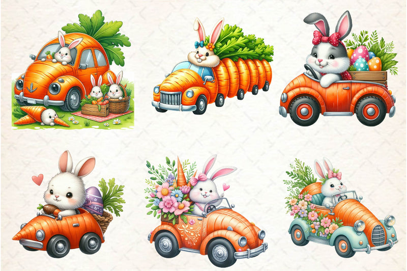 Easter Carrot Car Clipart Bundle - CraftNest - Digital Crafting and Art