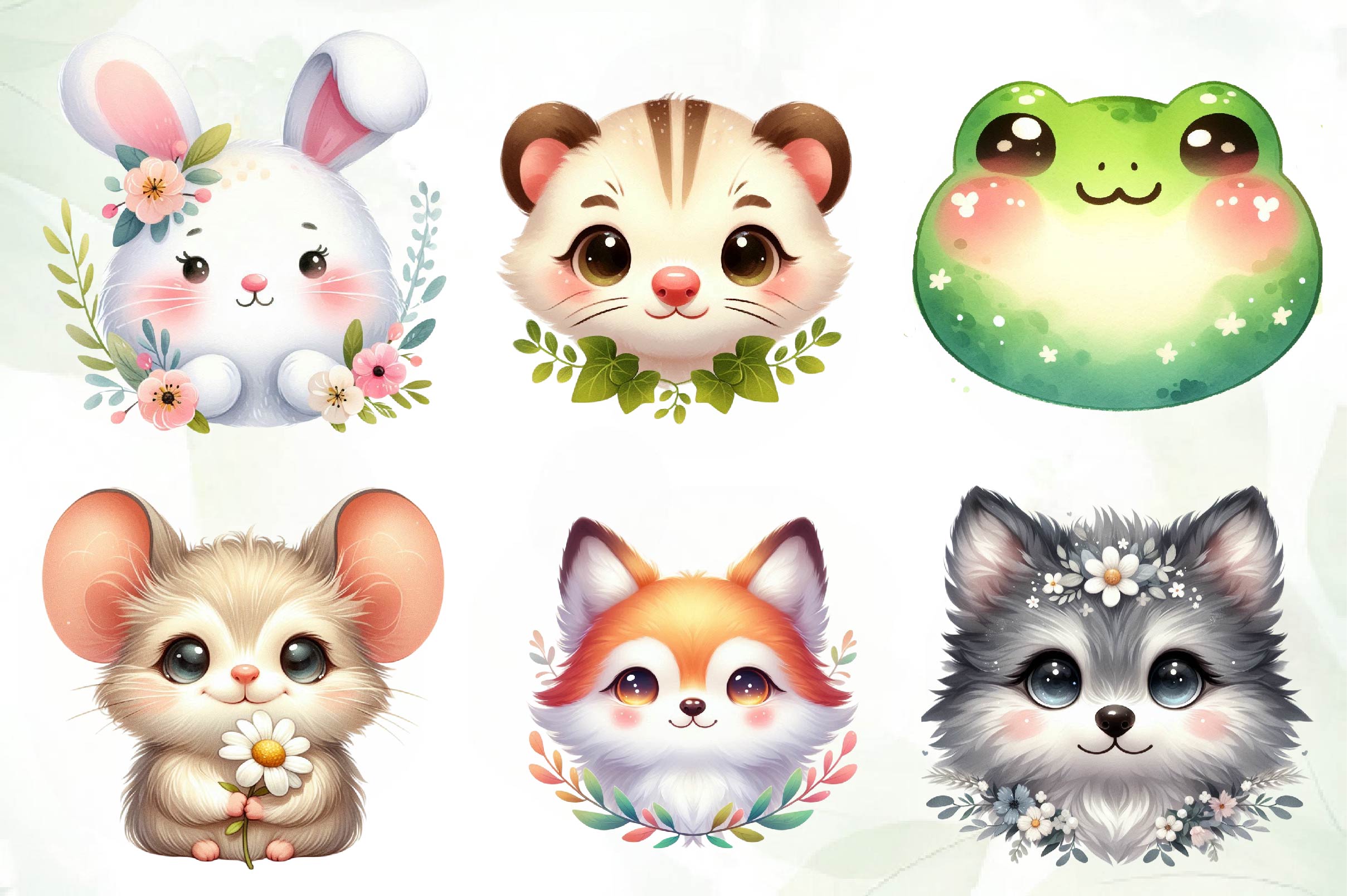 Animals Face Woodland Clipart Bundle - CraftNest - Digital Crafting and Art