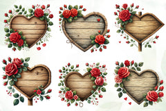 Valentines Empty Wooden Signs Clipart Bundle 1 - CraftNest - Digital Crafting and Art