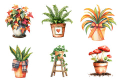 Positive Autumn Houseplant Clipart Bundle - CraftNest - Digital Crafting and Art