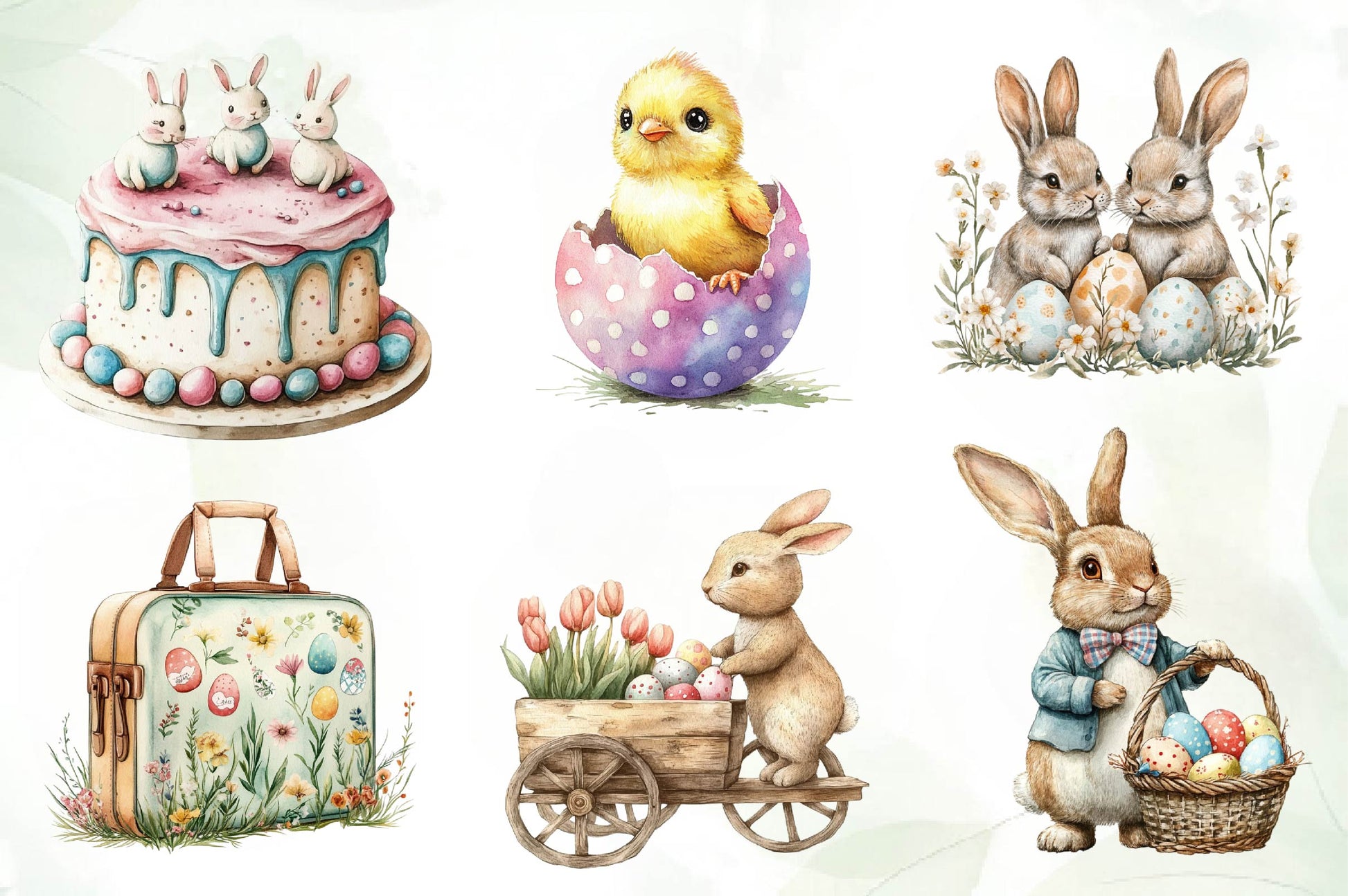 Vintage 1950 Easter Clipart Bundle 1 - CraftNest - Digital Crafting and Art
