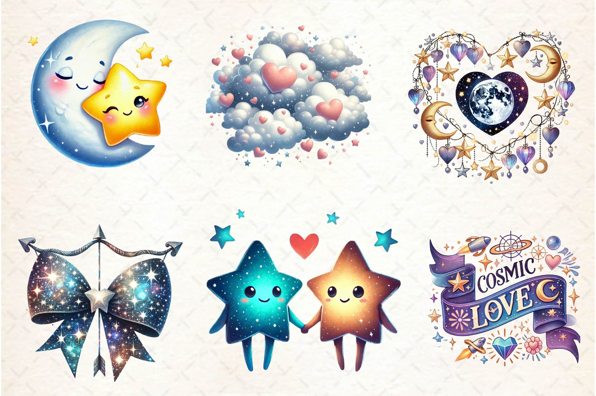 Celestial Valentine Clipart Bundle - CraftNest - Digital Crafting and Art