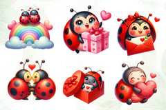 Cute Ladybug In Love Clipart Bundle - CraftNest - Digital Crafting and Art