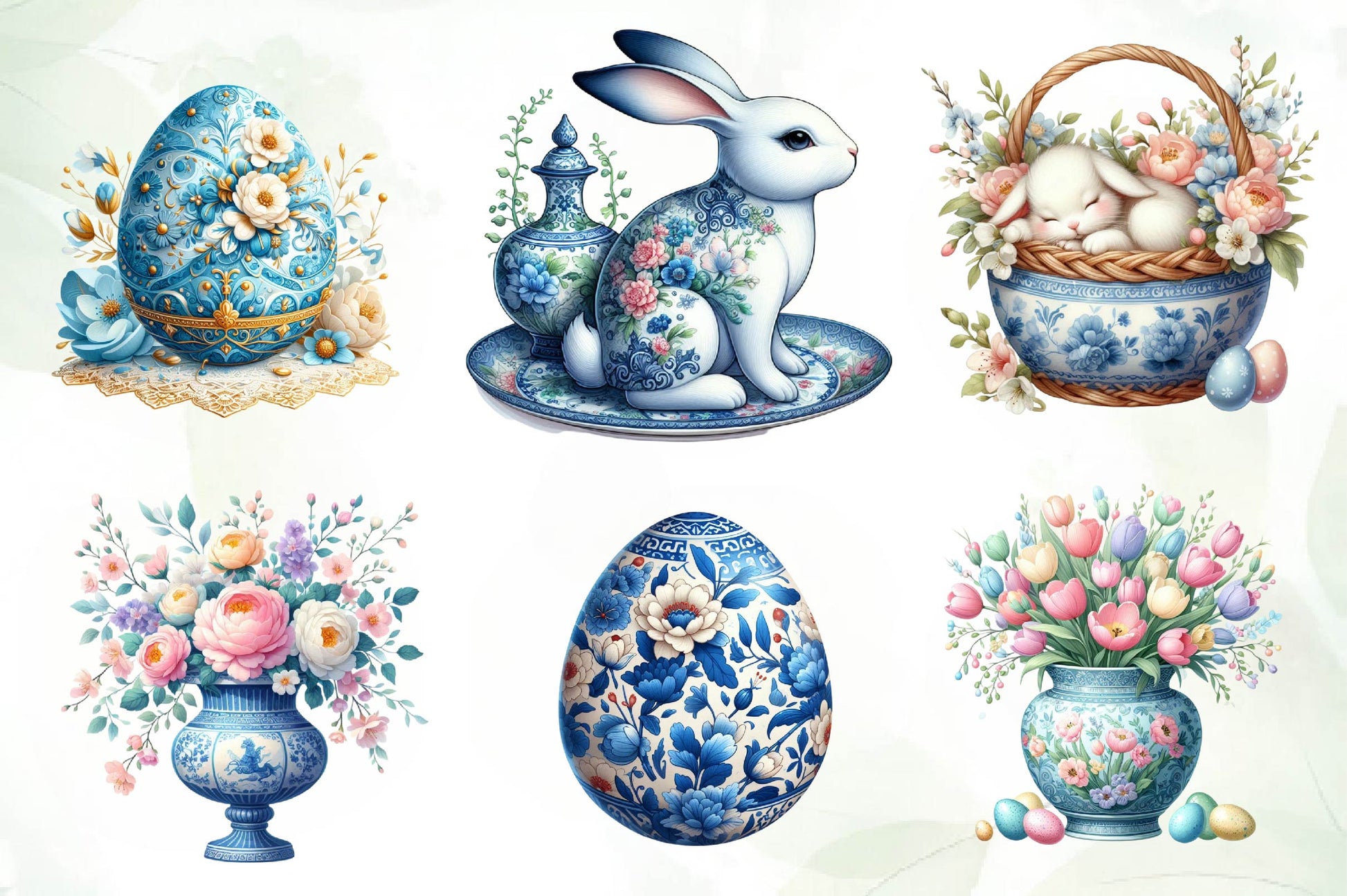 Chinoiserie Easter Clipart Bundle 2 - CraftNest - Digital Crafting and Art