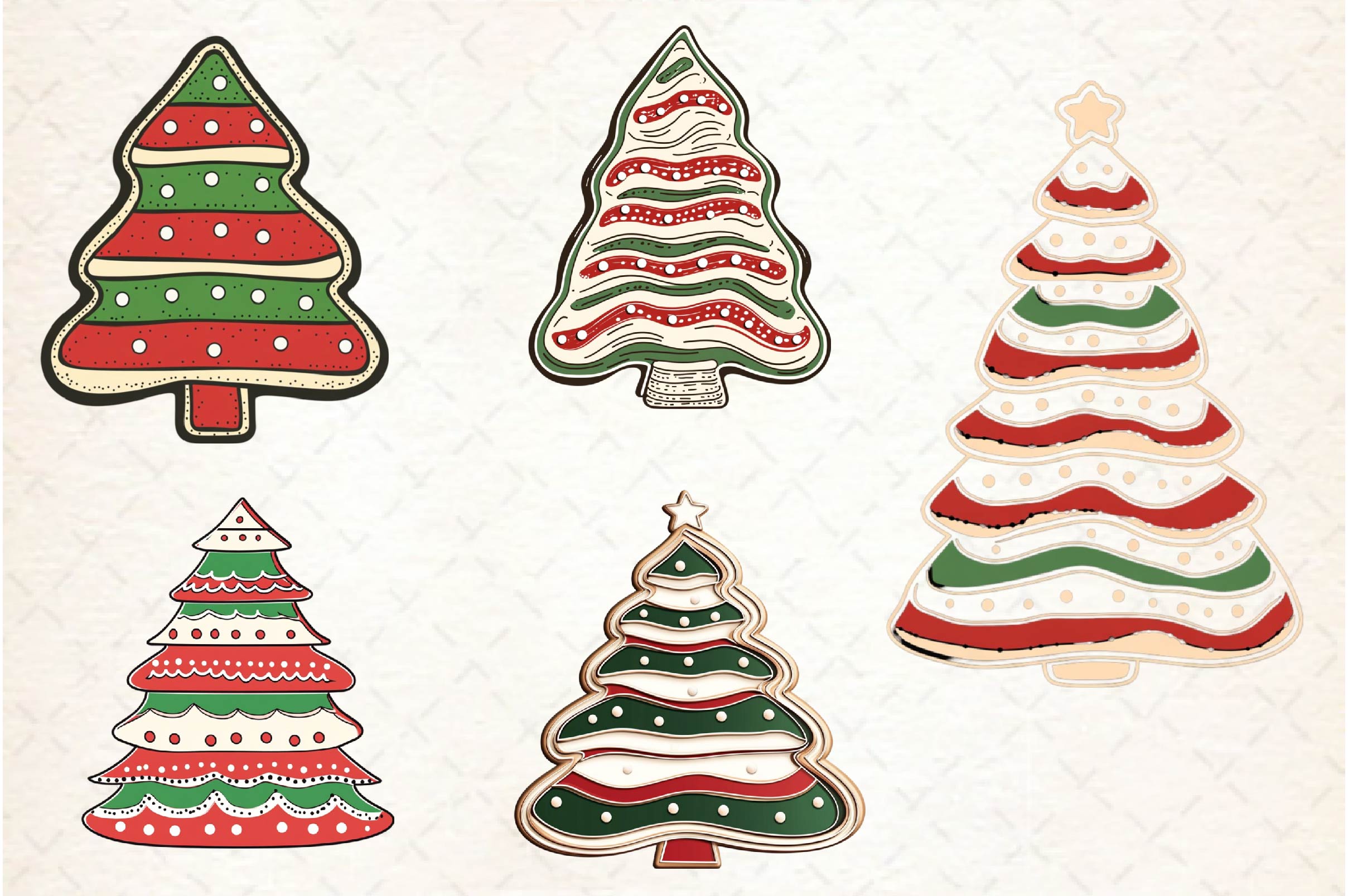 Christmas Tree Cake White Chocolate Clipart Bundle - CraftNest - Digital Crafting and Art