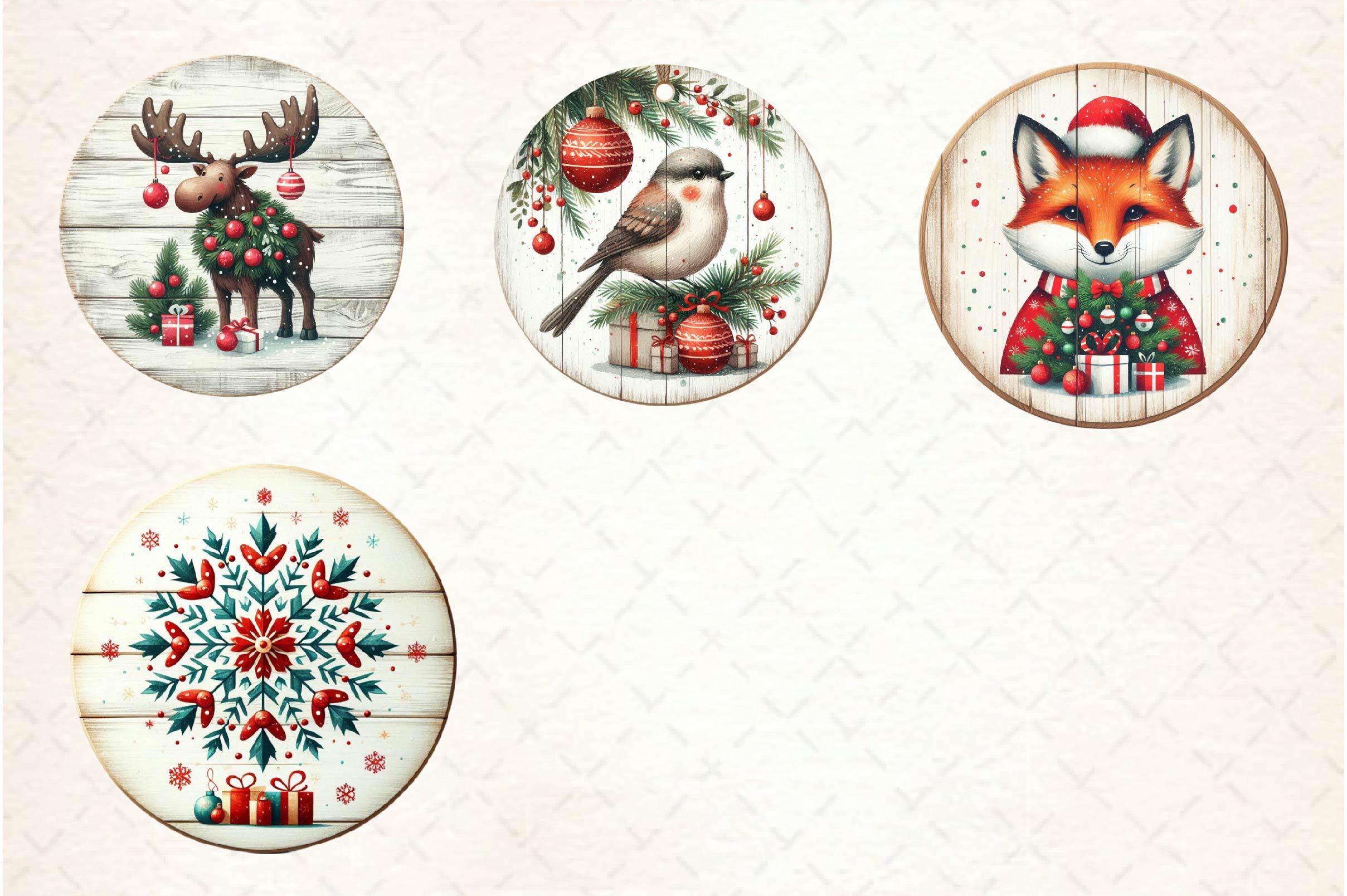 Vintage Christmas Ornaments Clipart Bundle - CraftNest - Digital Crafting and Art