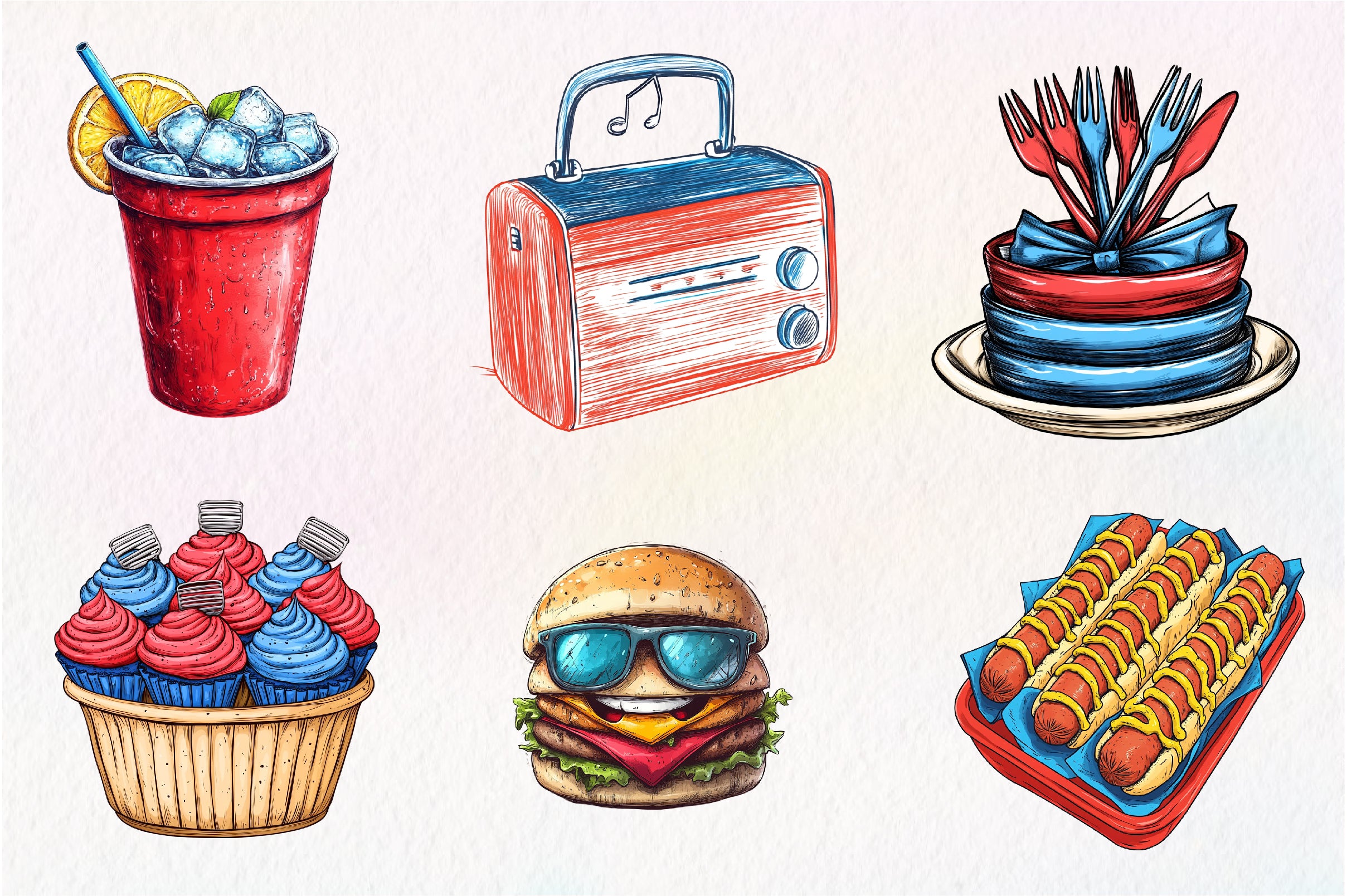 Summer BBQ Party Clipart Bundle - CraftNest - Digital Crafting and Art