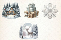 Warm Grey Winter Clipart Bundle - CraftNest - Digital Crafting and Art