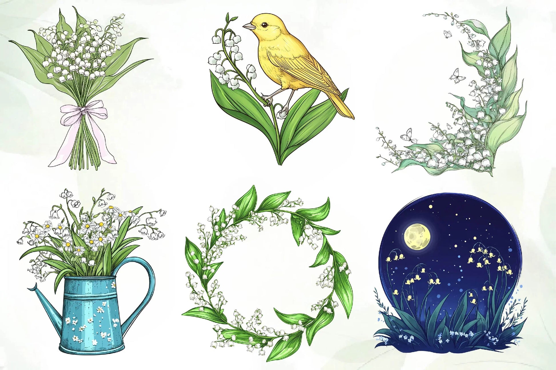 Lily Of The Valley Spring Clipart Bundle - CraftNest - Digital Crafting and Art