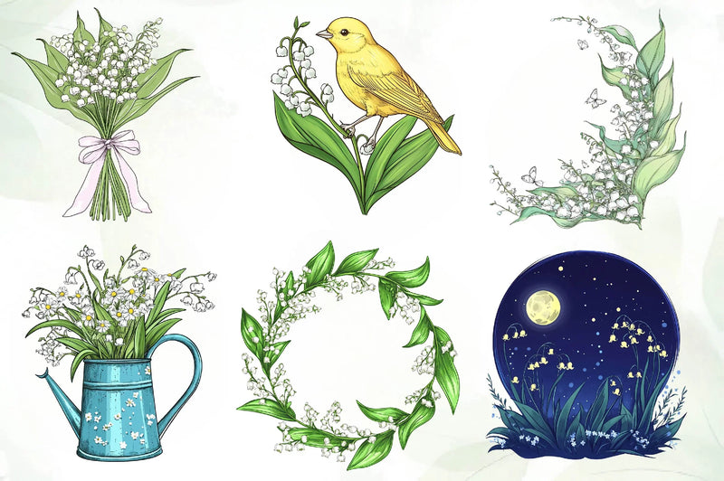 Lily Of The Valley Spring Clipart Bundle - CraftNest - Digital Crafting and Art