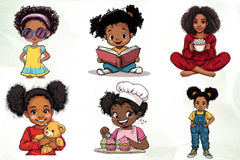 Afro Black Girl Kid Clipart Bundle - CraftNest - Digital Crafting and Art