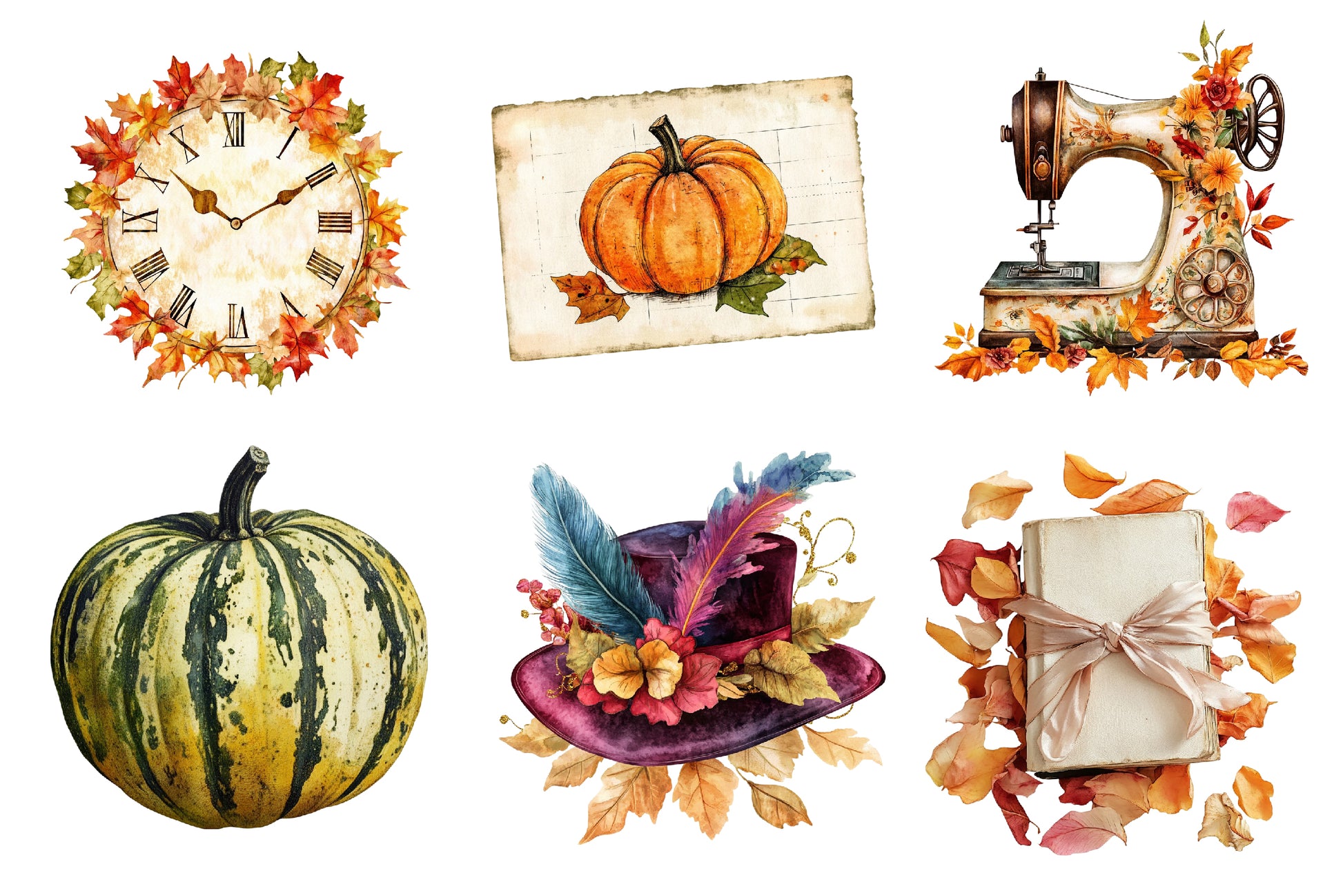 Beautiful Vintage Fall Clipart Bundle - CraftNest - Digital Crafting and Art