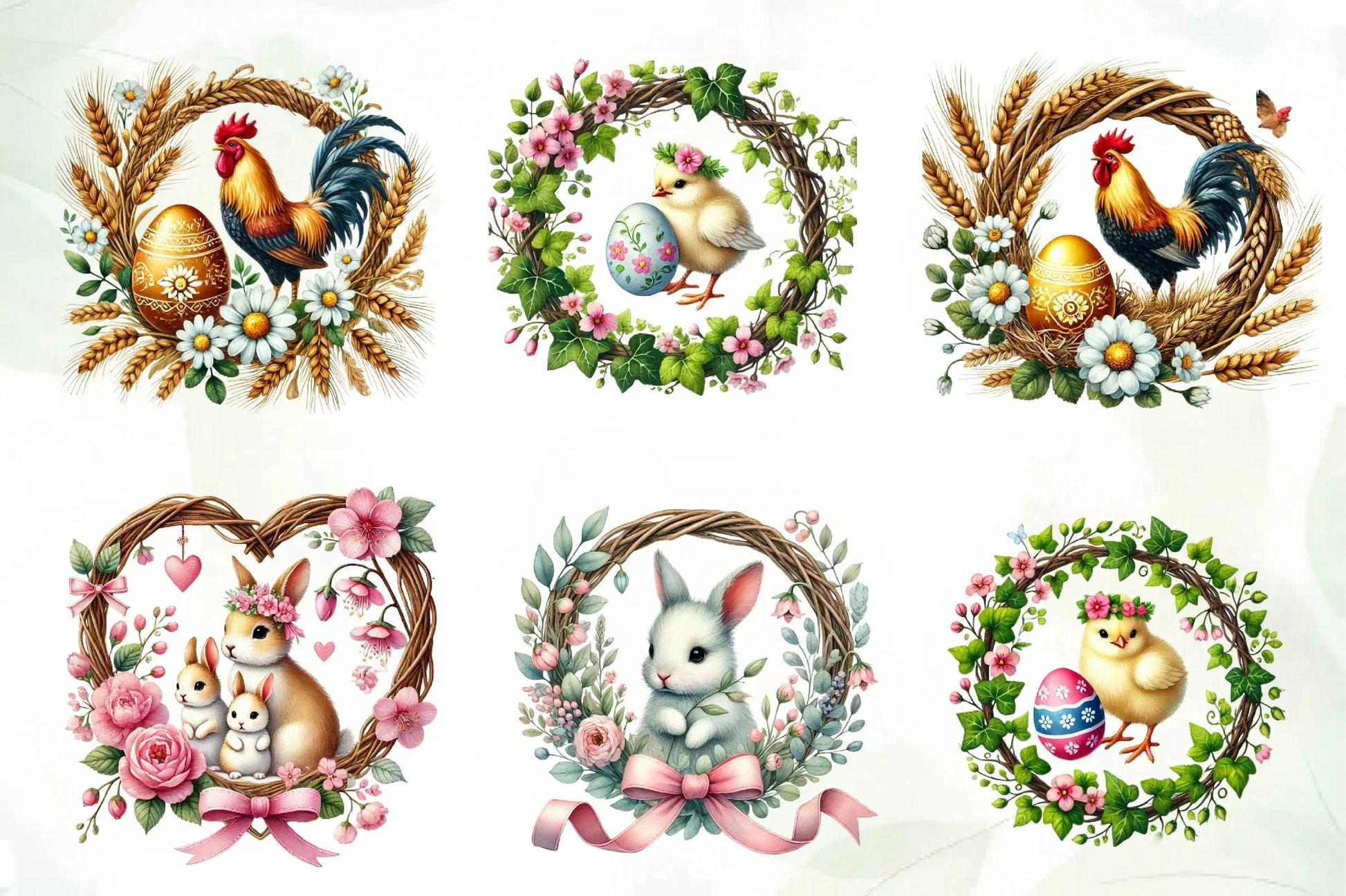 Easter Animals Wreath Clipart Bundle - CraftNest - Digital Crafting and Art