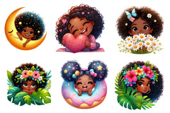 Peeking Black Girls Clipart Bundle - CraftNest - Digital Crafting and Art