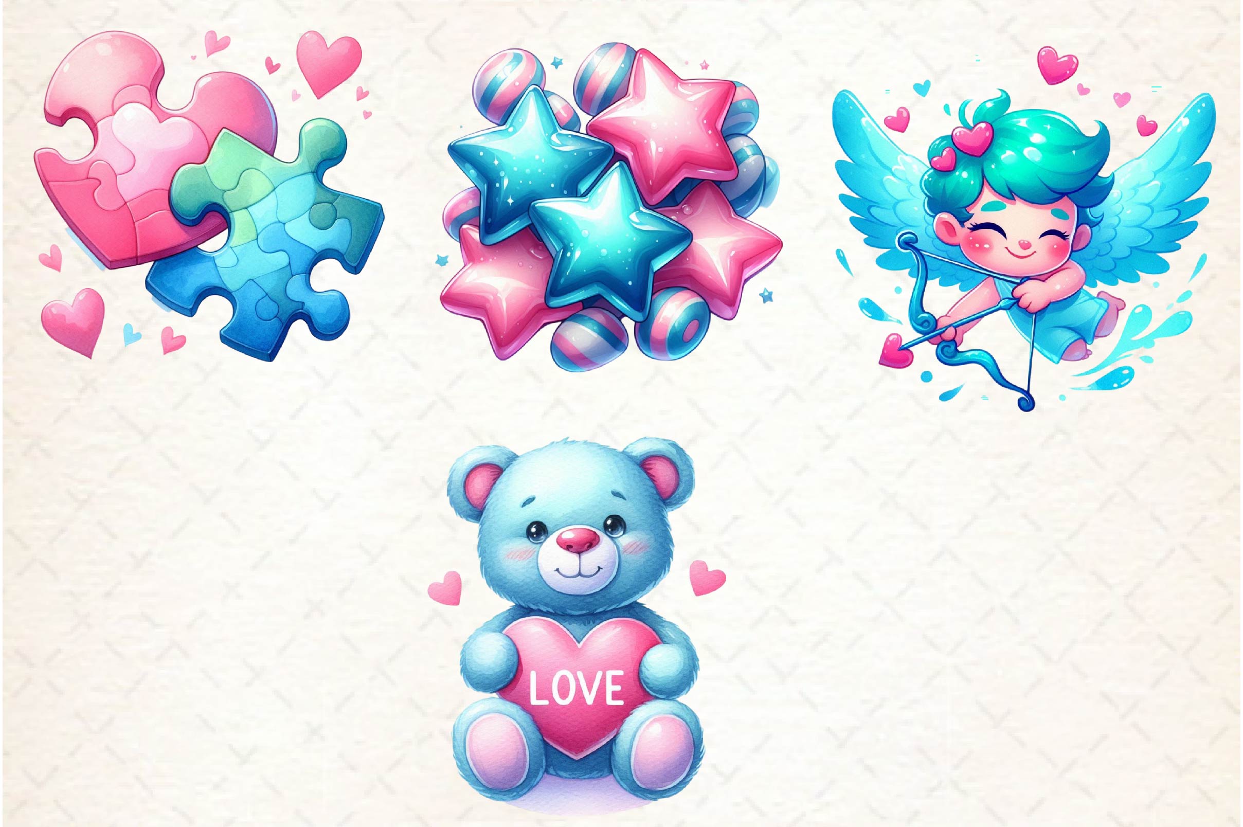 Cute Valentine Clipart Bundle - CraftNest - Digital Crafting and Art