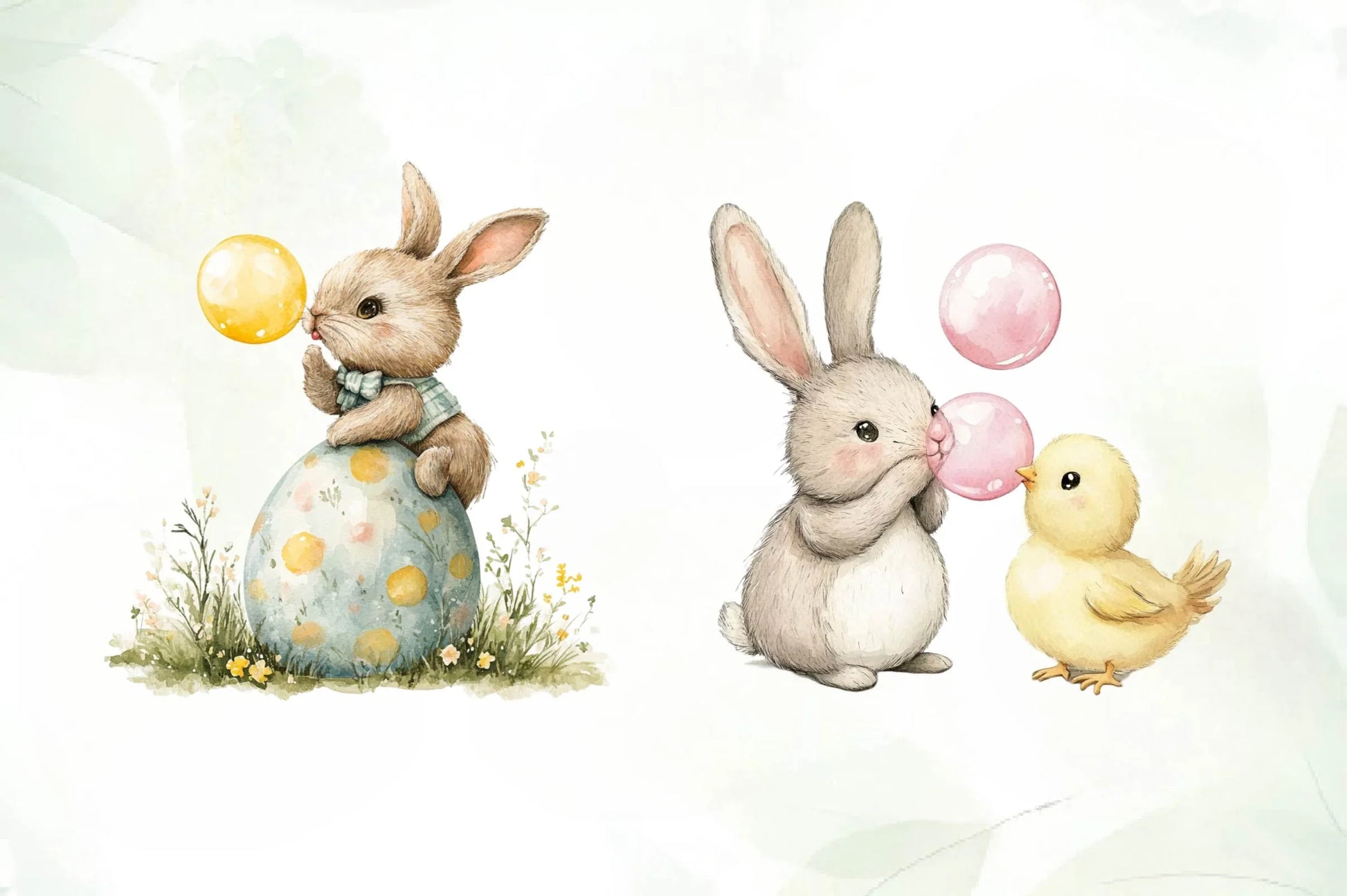 Easter Animals Blowing A Bubblegum Clipart Bundle - CraftNest - Digital Crafting and Art