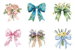 Spring Floral Bow Clipart - CraftNest - Digital Crafting and Art