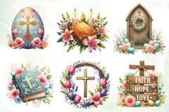 Pastel Christian Easter Clipart Bundle - CraftNest - Digital Crafting and Art