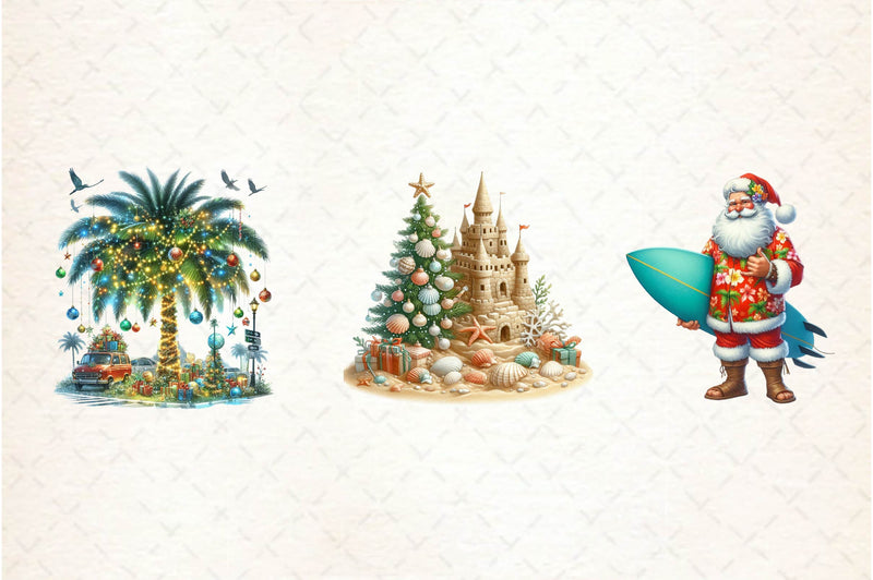 Beach & Christmas Clipart Bundle - CraftNest - Digital Crafting and Art