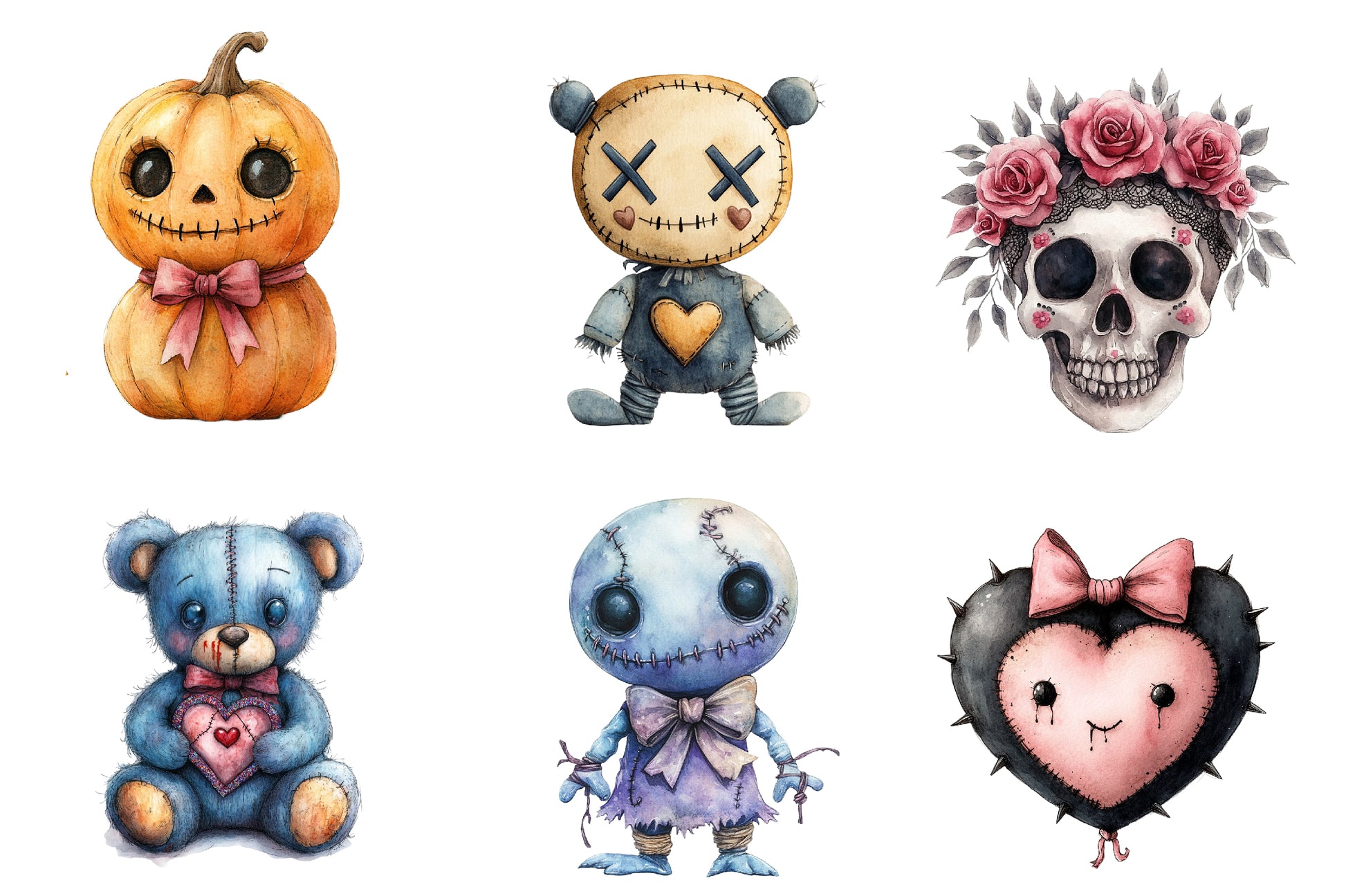 Coquette Halloween Voodoo Doll Clipart Bundle - CraftNest - Digital Crafting and Art