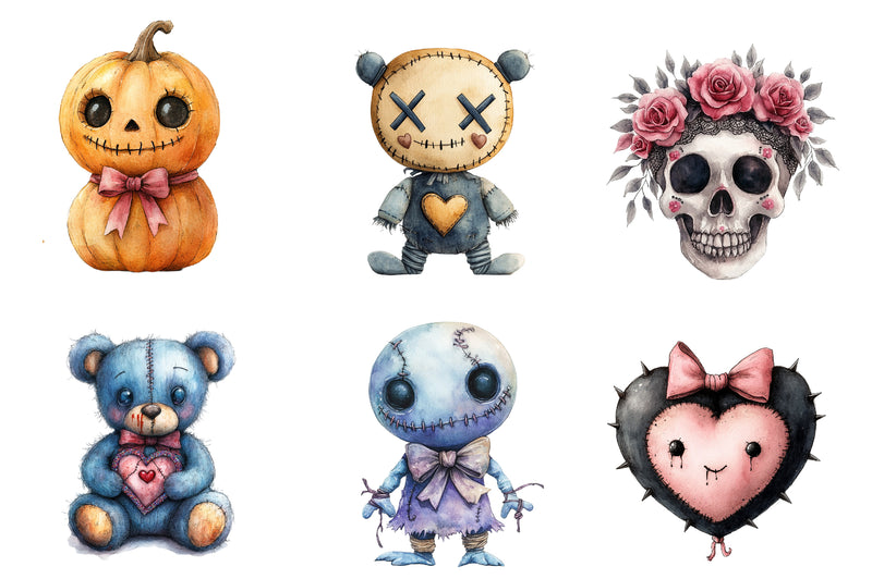 Coquette Halloween Voodoo Doll Clipart Bundle - CraftNest - Digital Crafting and Art