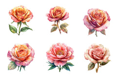 Pink And Gold Rose Clipart Bundle - CraftNest - Digital Crafting and Art