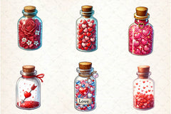 Love Bottle Valentines Day Clipart Bundle1 - CraftNest - Digital Crafting and Art