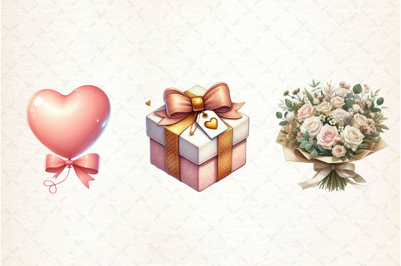 Neutral Pink Valentines Day Clipart Bundle - CraftNest - Digital Crafting and Art