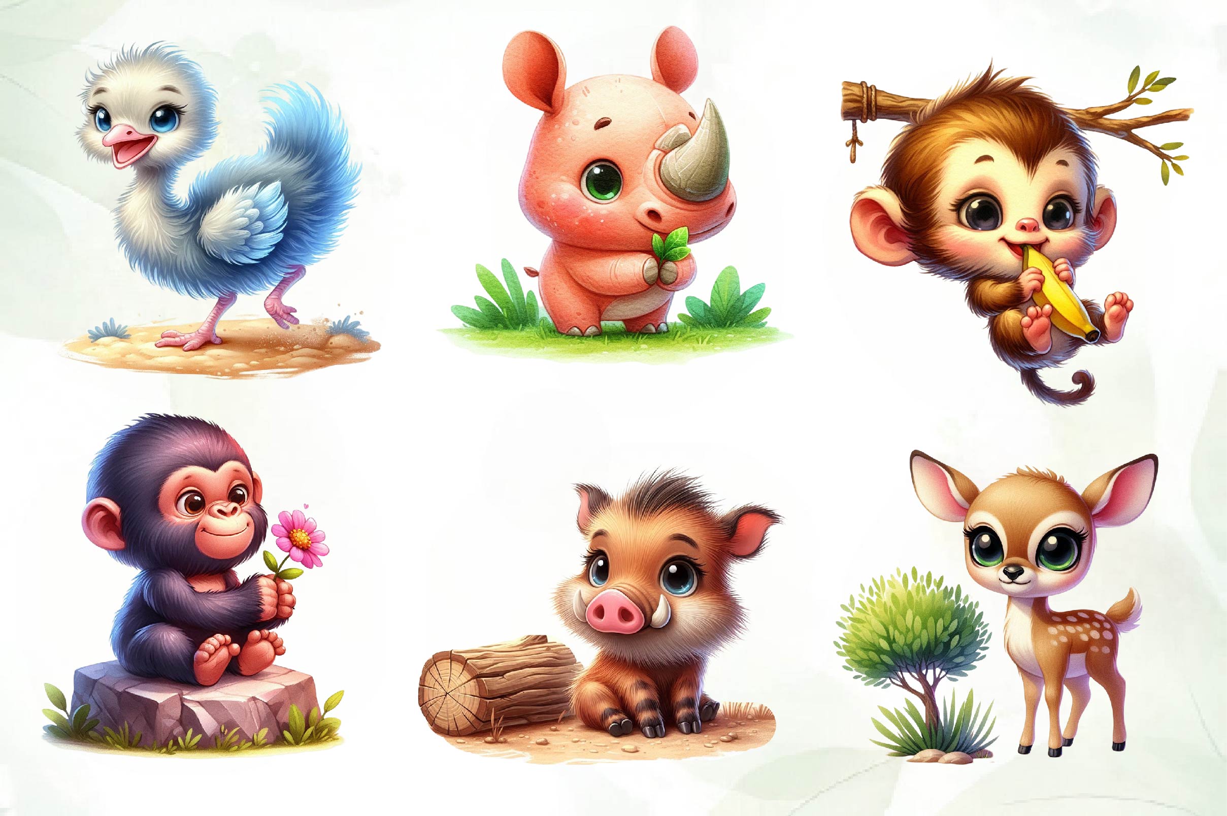 Cute Safari Animals Clipart Bundle - CraftNest - Digital Crafting and Art